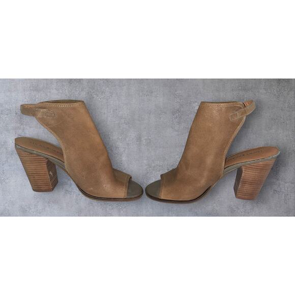 Lucky Brand Women's Size 9M Brown Nubuck Leather Ankle Strap Open Toe NWOT - Picture 1 of 6